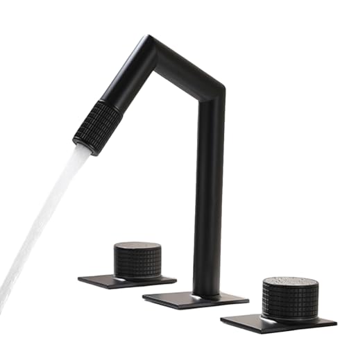 FQYEP 3 Loch Armatur Waschtisch Zweigriffarmatur Wasserhahn Bad Wasserhahn für Waschbecken Messing,Schwarz FQYEP 3 Loch Armatur Waschtisch Zweigriffarmatur Wasserhahn Bad Wasserhahn für Waschbecken Messing,Schwarz von FQYEP