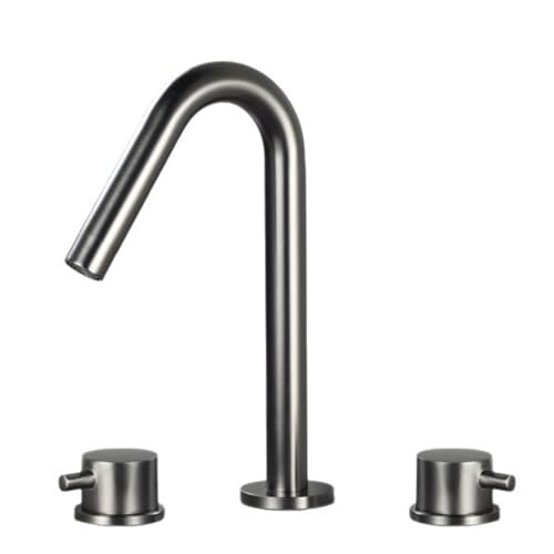 FQYEP 3 Loch Armatur Waschtisch Zweigriffarmatur Wasserhahn Badezimmer 360 ° Drehende Messing,Grau,Modell B FQYEP 3 Loch Armatur Waschtisch Zweigriffarmatur Wasserhahn Badezimmer 360 ° Drehende Messing,Grau,Modell B von FQYEP