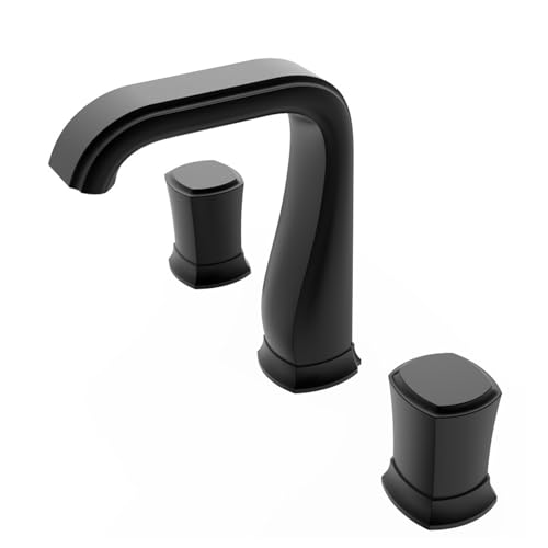 FQYEP 3 Loch Armaturen Waschbecken Doppelgriff Waschtischarmatur Bad Wasserarmatur Bad Messing,Schwarz FQYEP 3 Loch Armaturen Waschbecken Doppelgriff Waschtischarmatur Bad Wasserarmatur Bad Messing,Schwarz von FQYEP