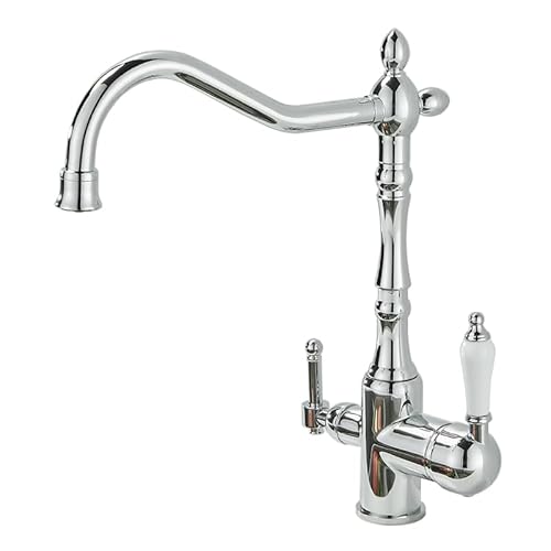 FQYEP 3 Wege Wasserhahn Retro Küchenarmatur mit Trinkwasserhahn mit 2 Hebel 360° Drehbar Wasserhahn Küche 3 in 1 Spültischarmatur Küche Verchromt FQYEP 3 Wege Wasserhahn Retro Küchenarmatur mit Trinkwasserhahn mit 2 Hebel 360° Drehbar Wasserhahn Küche 3 in 1 Spültischarmatur Küche Verchromt von FQYEP