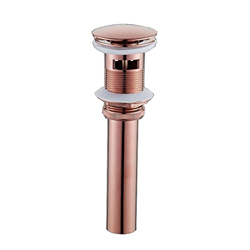 FQYEP Ablaufgarnitur Waschtisch,Roségold,Pop Up Ventil Messing,Pop Up Ablaufventil Dichtung,Ablaufgarnitur Mit üBerlauf,Waschbecken Ablaufventil,Pop Up Ventil Mit üBerlauf,Roségold A von FQYEP