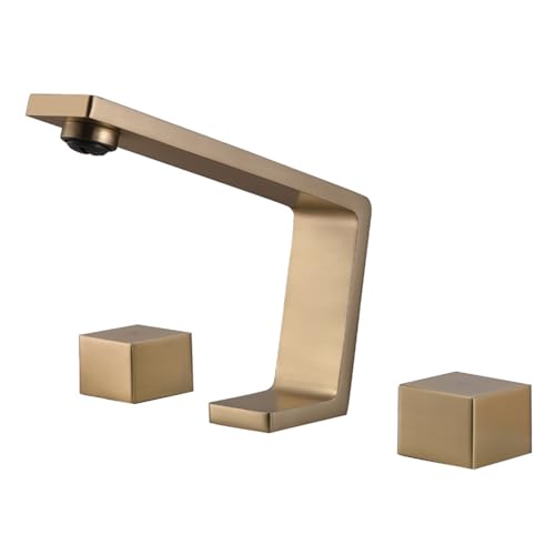 FQYEP Waschbeckenarmatur 3 Loch Doppelgriff Wasserhahn Bad Gold Gebürstet Spülbecken Armatur Messing FQYEP Waschbeckenarmatur 3 Loch Doppelgriff Wasserhahn Bad Gold Gebürstet Spülbecken Armatur Messing von FQYEP