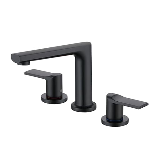 FQYEP Waschtischarmatur 3 Loch Wasserarmatur Bad Doppelgriff Wasserhahn für Waschbecken Messing,Schwarz FQYEP Waschtischarmatur 3 Loch Wasserarmatur Bad Doppelgriff Wasserhahn für Waschbecken Messing,Schwarz von FQYEP