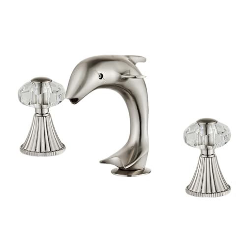 FQYEP Waschtischarmatur 3 Loch Wasserhahn für Waschbecken Doppelgriff Wasserhahn Badezimmer Messing,Gebürstet,Modell B FQYEP Waschtischarmatur 3 Loch Wasserhahn für Waschbecken Doppelgriff Wasserhahn Badezimmer Messing,Gebürstet,Modell B von FQYEP