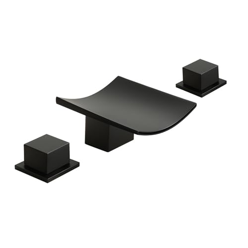 FQYEP Wasserfall Waschtischarmatur Wasserhahn Badezimmer Doppelgriff 3 Loch Armatur Waschtisch,Schwarz FQYEP Wasserfall Waschtischarmatur Wasserhahn Badezimmer Doppelgriff 3 Loch Armatur Waschtisch,Schwarz von FQYEP