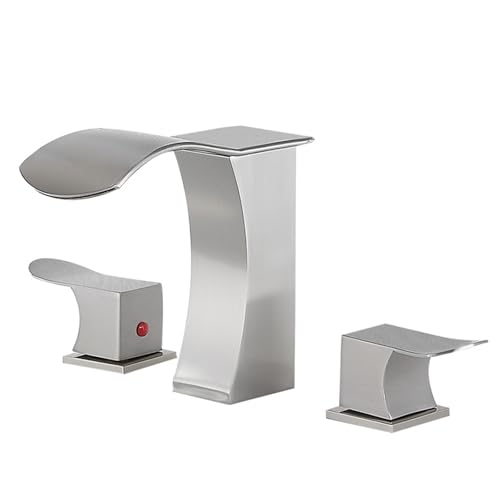 FQYEP Wasserhahn Wasserfall Bad Zweigriffarmatur Waschtischarmatur 3 Loch Mischbatterie Bad Messing,Gebürstet FQYEP Wasserhahn Wasserfall Bad Zweigriffarmatur Waschtischarmatur 3 Loch Mischbatterie Bad Messing,Gebürstet von FQYEP