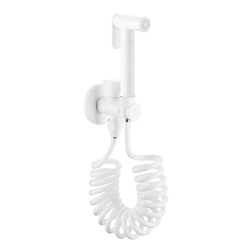 FQYEP Handbrause für Wc Toilette Bidet Weiß - Messing Bidet Handbrause Set Universelle Toilettenspritzpistole Weiß Federschlauch FQYEP Handbrause für Wc Toilette Bidet Weiß - Messing Bidet Handbrause Set Universelle Toilettenspritzpistole Weiß Federschlauch von FQYEP
