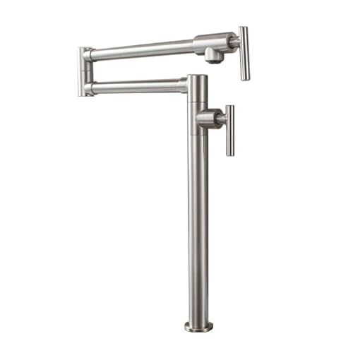KüChen Armaturen Wasserhahn Faltbar Armatur KüChe Klappbar Wasserhahn SpüLtischarmatur 360° Drehbar Messing gebürstetes Silber von FQYEP
