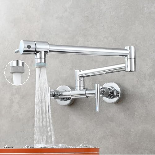 KüChenarmatur Wandmontage Kurz Faltbar Wasserhahn SpüLe KüChe SpüLtischarmatur Wandmontage 360° Drehbar Komplett Aus Kupfer Chrom KüChenarmatur Wandmontage Kurz Faltbar Wasserhahn SpüLe KüChe SpüLtischarmatur Wandmontage 360° Drehbar Komplett Aus Kupfer Chrom von FQYEP