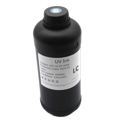 FQkBEX 1000 ml LED -Tinte kompatibel mit TX800 XP600 L800 L1800 L805 I3200 DX5 DX7 DX10 DX4 PRINTHEAD WIRK MIT 1390 R1800 1900 MODIFIZIERTE PINTERTERS(1000ml-Hard-LC) von FQkBEX