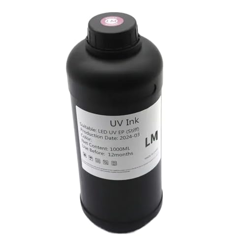 FQkBEX 1000 ml LED -Tinte kompatibel mit TX800 XP600 L800 L1800 L805 I3200 DX5 DX7 DX10 DX4 PRINTHEAD WIRK MIT 1390 R1800 1900 MODIFIZIERTE PINTERTERS(1000ml-Hard-LM) von FQkBEX