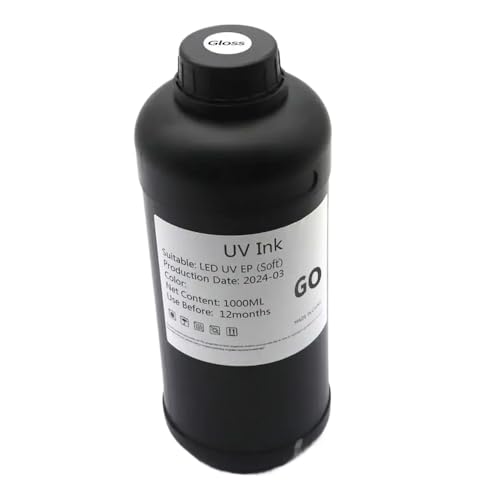 FQkBEX 1000 ml Tinte Kompatibel mit i3200 LED I1600 TX800 XP600 L800 L1800 L805 DX5 DX7 Printhead Compatible mit modifiziertem Drucker Soft hart(1000ml-Soft-Gloss) von FQkBEX
