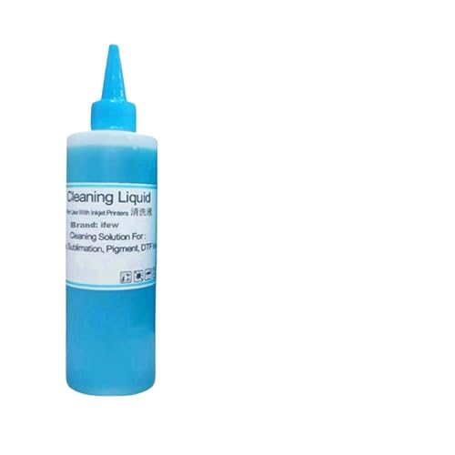 FQkBEX DTF Ink Reinigungslösung 250 ml 500 ml 100 ml kompatibel mit DX4 DX5 DX7 Printheads und L1800 L805 L800 1390 I3200 Drucker(250ML Blue Color) von FQkBEX