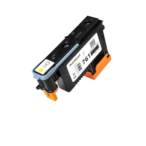 FQkBEX Printhead Print Head 761 761 CH645A CH646A CH647A CH648A kompatibel mit DesignJet T7100 T7200 Drucker Ersatzteil Kompatibel mit Druckerpatronen Cabezal 761(1PCS CH645-Y) von FQkBEX