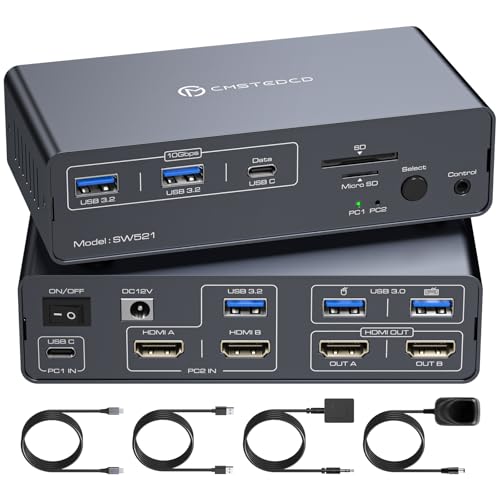 HDMI KVM Switch 2 pc 2 Monitore 4K60Hz USB C Docking Station 2 hdmi KVM-Switches EDID Dual Monitor Switches für Laptop & Desktop Share 13-in-1 Dockingstation HDMI KVM Switch 2 pc 2 Monitore 4K60Hz USB C Docking Station 2 hdmi KVM-Switches EDID Dual Monitor Switches für Laptop & Desktop Share 13-in-1 Dockingstation von FQuanmap