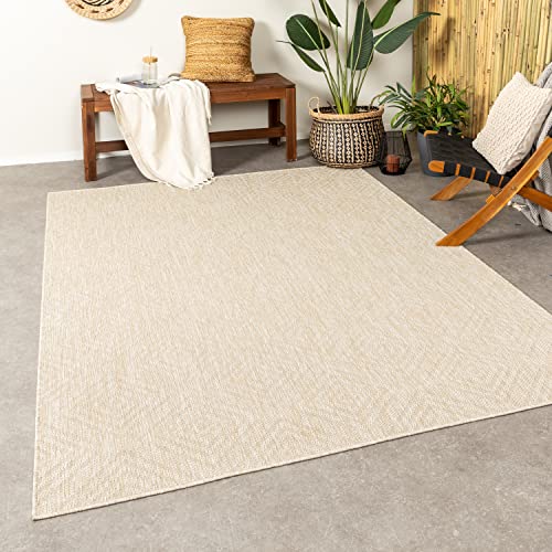 FRAAI | Home & Living Gartenteppich - Brava Beige 120x170cm - Wetterfest - Synthetik, Polypropylen - Flachgewebe - Balkon, Garten - Terrasse - Carpet von FRAAI | Home & Living