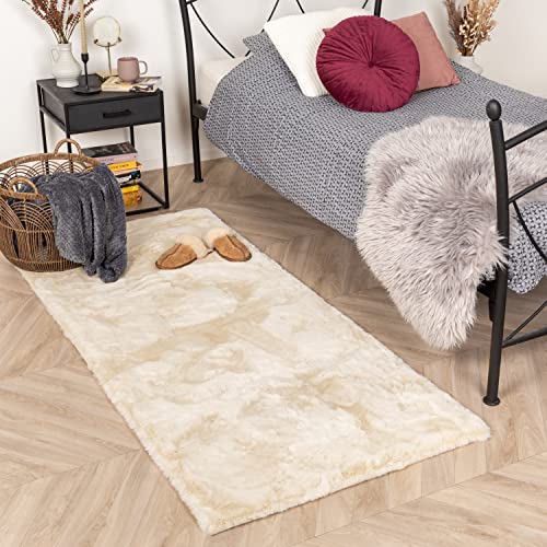 FRAAI Hochflor LäUfer - Comfy Supreme Creme 80x200cm - Shaggy, Einfarbig - Modern, Skandinavisch - Schlafzimmer, Flur - Fellteppich - Carpet von FRAAI | Home & Living