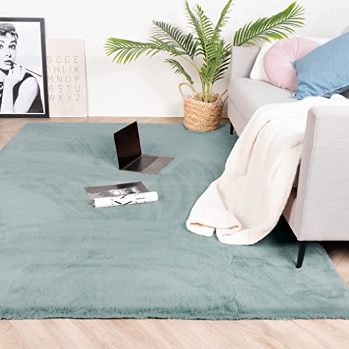 FRAAI | Home & Living Hochflor Teppich - Comfy Supreme Türkis 200x290cm - Shaggy, Einfarbig - Ländlich, Modern, Skandinavisch - Wohnzimmer, Esszimmer, Schlafzimmer - Fellteppich - Carpet von FRAAI | Home & Living