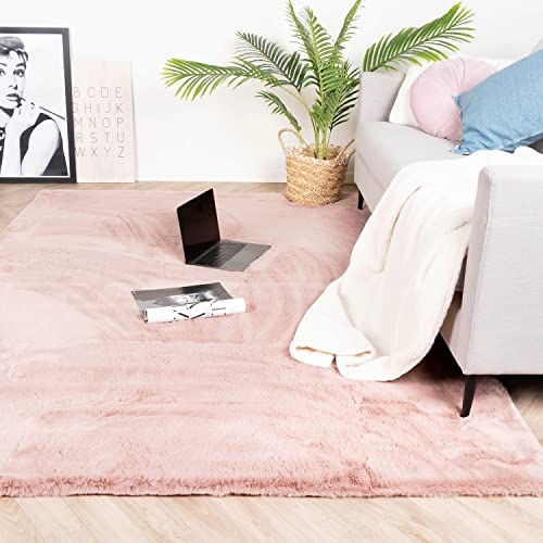 FRAAI | Home & Living Hochflor Teppich - Comfy Supreme Rosa 80x150cm - Shaggy, Einfarbig - Ländlich, Modern, Skandinavisch - Wohnzimmer, Esszimmer, Schlafzimmer - Fellteppich - Carpet von FRAAI | Home & Living