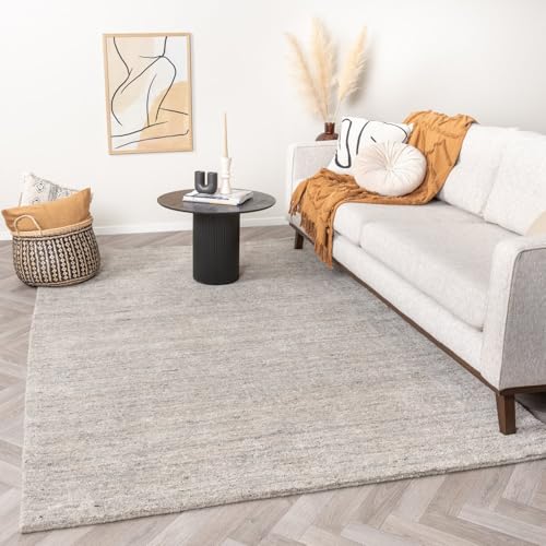 FRAAI | Home & Living Berberteppich - Aicha Grau - Wolle, Viskose - Flachgewebe - Einfarbig - Modern, Skandinavisch - Wohnzimmer, Esszimmer, Schlafzimmer - Carpet von FRAAI | Home & Living