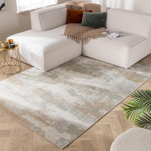 FRAAI | Home & Living Designer Teppich - Marnix Grunge Creme Taupe - Kurzflor - Modern - Wohnzimmer, Esszimmer, Schlafzimmer - Carpet von FRAAI | Home & Living