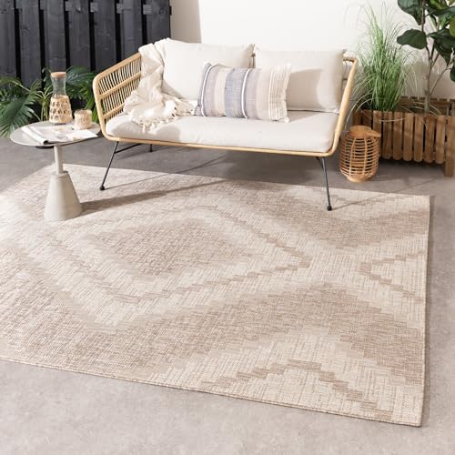 FRAAI | Home & Living In- & Outdoor Jute Teppich - Atlas Diamond Braun Creme - Wetterfest - Polypropylen - Flachgewebe - Wohnzimmer, Esszimmer, Balkon, Garten/Terrasse - Terrasse - Rug von FRAAI | Home & Living