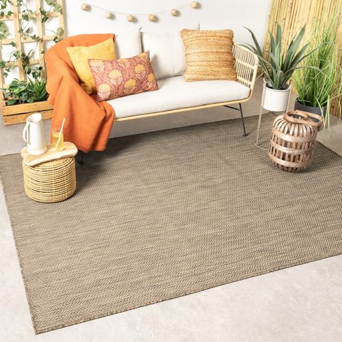FRAAI | Home & Living In-& Outdoor Teppich - Malta Arrow Natur 140x200cm - Wetterfest - Polypropylen - Flachgewebe - Balkon, Garten/Terrasse, Flur - Terrasse - Rug von FRAAI | Home & Living