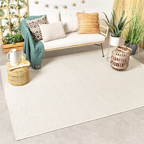 FRAAI | Home & Living In-& Outdoor Teppich - Malta Melange Creme 120x170cm - Wetterfest - Synthetik, Polypropylen - Flachgewebe - Balkon, Garten, Flur - Terrasse - Carpet von FRAAI | Home & Living