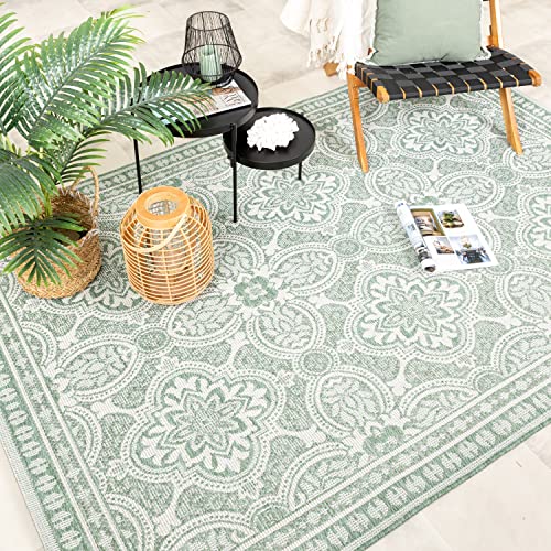 FRAAI | Home & Living In- & Outdoor Teppich - Summer Oriental Grün 160x230cm - Wetterfest - Synthetik, Polypropylen - Flachgewebe - Balkon, Garten - Terrasse - Carpet von FRAAI | Home & Living