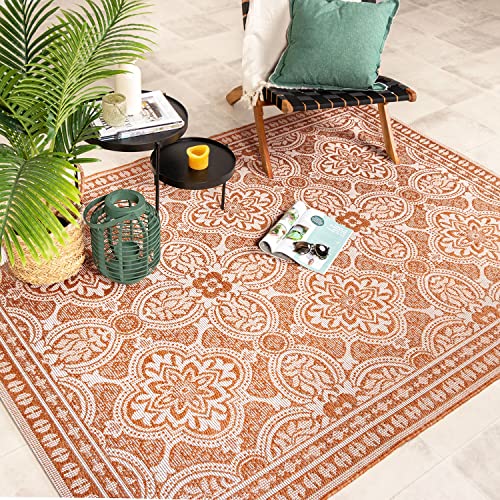 FRAAI | Home & Living In- & Outdoor Teppich - Summer Oriental Terracotta 80x150cm - Wetterfest - Synthetik, Polypropylen - Flachgewebe - Balkon, Garten - Terrasse - Carpet von FRAAI | Home & Living