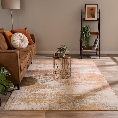 FRAAI | Home & Living Moderner Teppich - Bush Ockergelb Terracotta - Kurzflor - Modern - Wohnzimmer, Esszimmer, Schlafzimmer - Carpet von FRAAI | Home & Living
