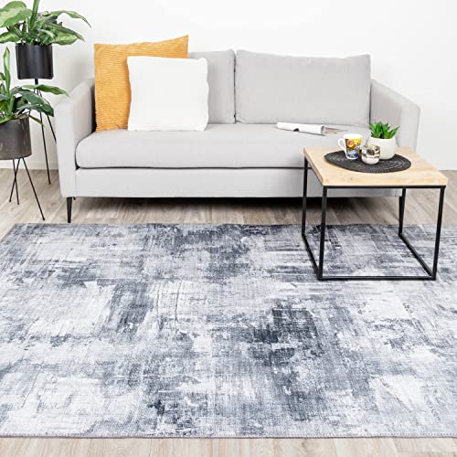 FRAAI | Home & Living Moderner Teppich - Strength Grau 270x370cm - Baumwolle, Synthetik, Polyester - Flachgewebe - Abstrakt - Industrielle, Modern - Wohnzimmer, Esszimmer, Schlafzimmer - Carpet von FRAAI | Home & Living