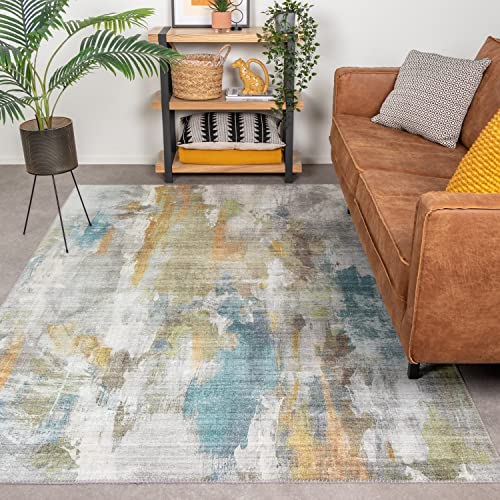 FRAAI | Home & Living Moderner Teppich - Strong Paint Bunt 140x200cm - Polyester - Flachgewebe - Abstrakt - Industrielle, Modern - Wohnzimmer, Esszimmer, Schlafzimmer - Carpet von FRAAI | Home & Living