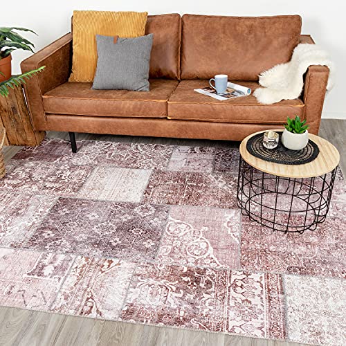 FRAAI | Home & Living Patchwork Teppich - Lago Rot Rosa 300x400cm - Baumwolle, Polyester - Flachgewebe - Patchwork - Klassik, Orientalisch - Wohnzimmer, Esszimmer, Schlafzimmer - Carpet von FRAAI | Home & Living