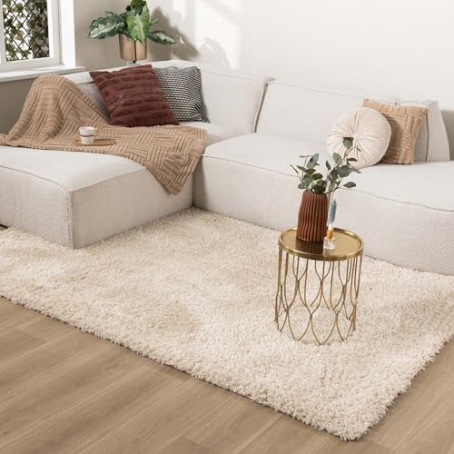 FRAAI | Home & Living Shaggy Teppich - Blaze Beige - Polypropylen, Polyester - Hochflor - Shaggy, Einfarbig - Waschbar in Waschmaschine - Modern - Wohnzimmer, Esszimmer, Schlafzimmer - Carpet von FRAAI | Home & Living