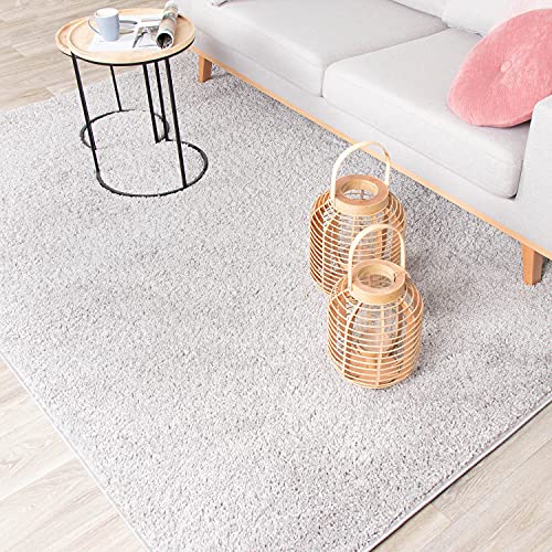 FRAAI | Home & Living Teppich Hochflor - Lofty Hellgrau 200x290cm - Einfarbig - Ländlich, Modern, Skandinavisch - Wohnzimmer, Esszimmer, Schlafzimmer - Fellteppich - Carpet von FRAAI | Home & Living