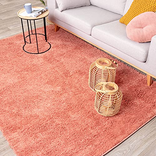 FRAAI | Home & Living Teppich Hochflor - Lofty Orange Rosa 230x330cm - Einfarbig - Ländlich, Modern, Skandinavisch - Wohnzimmer, Esszimmer, Schlafzimmer - Fellteppich - Carpet von FRAAI | Home & Living