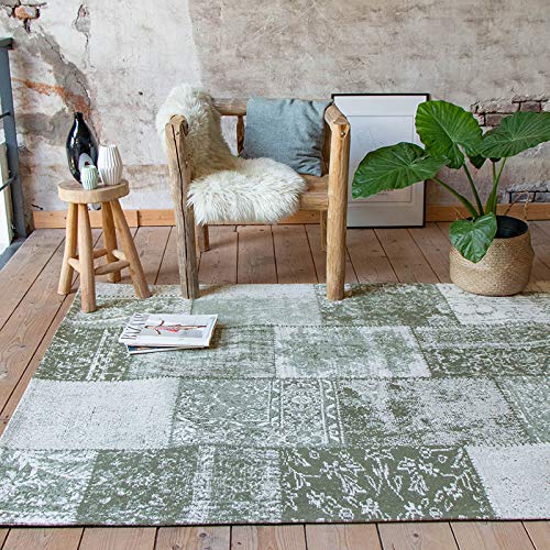 FRAAI | Home & Living Teppich Patchwork - Dreams Grun 70x140cm - Baumwolle - Flachgewebe - Antik, Vintage, Patchwork - Klassik, Industrielle - Wohnzimmer, Esszimmer, Schlafzimmer - Carpet von FRAAI | Home & Living