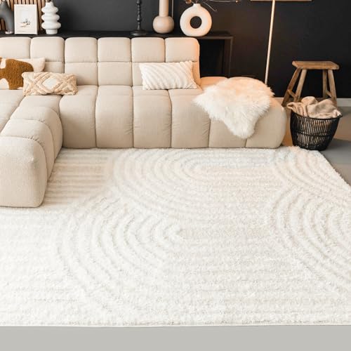 FRAAI Teppich Skandinavisch - Lova Arches Creme 120x170cm - Einfarbig - Modern, Skandinavisch - Wohnzimmer, Esszimmer, Kinderzimmer, Schlafzimmer - Fellteppich - Carpet von FRAAI | Home & Living