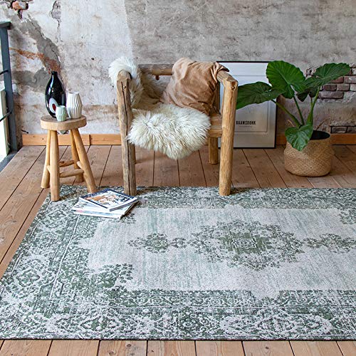 FRAAI | Home & Living Teppich Vintage - Dreams Grun 70x140cm - Baumwolle - Flachgewebe - Antik, Vintage - Klassik, Industrielle - Wohnzimmer, Esszimmer, Schlafzimmer - Carpet von FRAAI | Home & Living