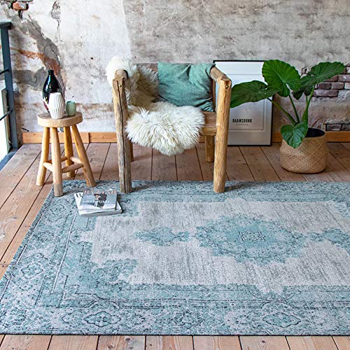 FRAAI | Home & Living Teppich Vintage - Dreams Mint Türkis 240x340cm - Baumwolle - Flachgewebe - Antik, Vintage - Klassik, Industrielle - Wohnzimmer, Esszimmer, Schlafzimmer - Carpet von FRAAI | Home & Living