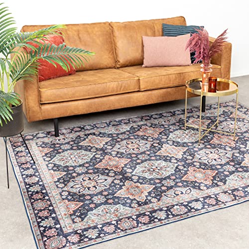 FRAAI | Home & Living Teppich Vintage - Imagine Oriental Blau 80x150cm - Baumwolle, Synthetik, Polyester - Flachgewebe - Vintage, Symmetrische - Klassik, Industrielle, Orientalisch - Wohnzimmer, von FRAAI | Home & Living