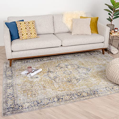 FRAAI | Home & Living Teppich Vintage - Lugan Gelb 230x330cm - Synthetik, Polyester - Flachgewebe - Vintage - Klassik, Industrielle, Modern, Orientalisch - Wohnzimmer, Esszimmer, Schlafzimmer - Carpet von FRAAI | Home & Living