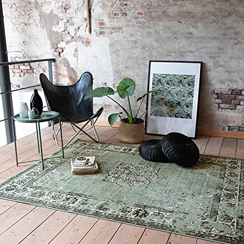 FRAAI | Home & Living Teppich Vintage - Wonder Grün Schwarz 225x330cm - Synthetik, Polypropylen - Kurzflor - Antik, Vintage - Klassik, Orientalisch - Wohnzimmer, Esszimmer, Schlafzimmer - Carpet von FRAAI | Home & Living