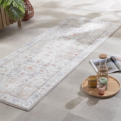 FRAAI | Home & Living Waschbarer LäUfer - Domingo Mandala Weiß - Polyester - Flachgewebe - Vintage - Waschbar in Waschmaschine - Modern - Wohnzimmer, Balkon, Garten/Terrasse, Flur - Carpet FRAAI | Home & Living Waschbarer LäUfer - Domingo Mandala Weiß - Polyester - Flachgewebe - Vintage - Waschbar in Waschmaschine - Modern - Wohnzimmer, Balkon, Garten/Terrasse, Flur - Carpet von FRAAI | Home & Living