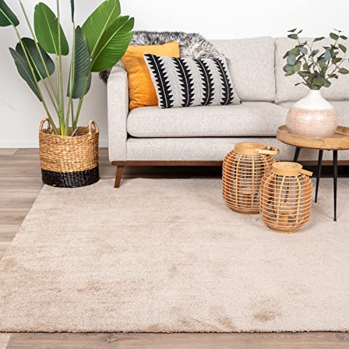 FRAAI | Home & Living Waschbarer Teppich - Clean Beige 140x200cm - Synthetik, Polyester - Kurzflor - Einfarbig - waschbar in Waschmaschine - Modern - Wohnzimmer, Esszimmer, Schlafzimmer - Carpet von FRAAI | Home & Living