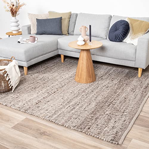 FRAAI | Home & Living Wollteppich - Feline Braun Meliert 140x200cm - Wolle - Flachgewebe - Meliert, Einfarbig - Klassik, Ländlich, Modern, Skandinavisch - Wohnzimmer, Esszimmer, Schlafzimmer - Carpet von FRAAI | Home & Living