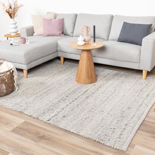 FRAAI | Home & Living Wollteppich - Feline Grau Wolle - Flachgewebe - Einfarbig - Modern, Skandinavisch - Wohnzimmer, Esszimmer, Schlafzimmer - Carpet von FRAAI | Home & Living