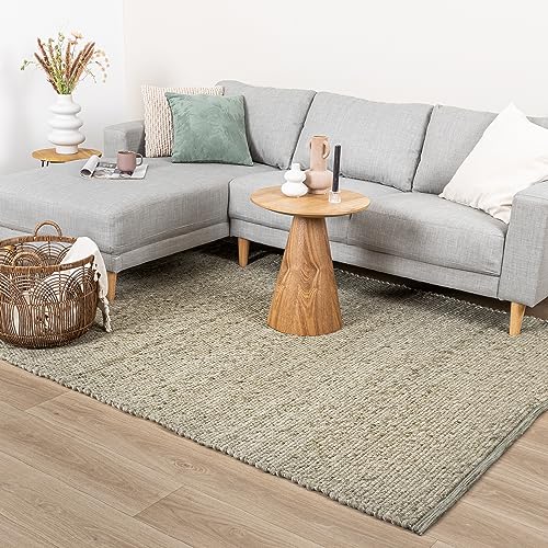 FRAAI | Home & Living Wollteppich - Feline Olivgrün Wolle - Flachgewebe - Einfarbig - Modern, Skandinavisch - Wohnzimmer, Esszimmer, Schlafzimmer - Carpet von FRAAI | Home & Living