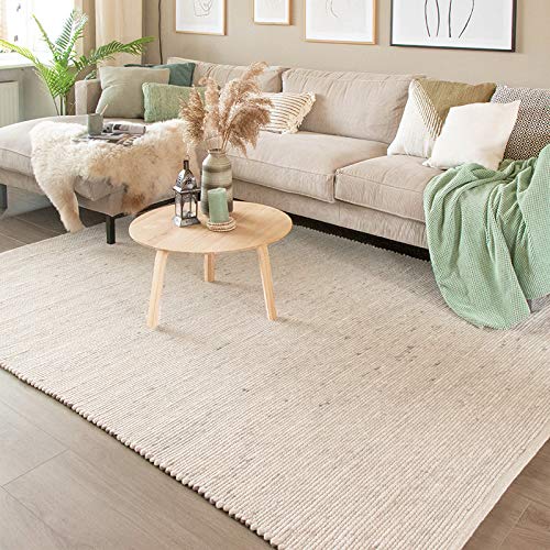 FRAAI | Home & Living Wollteppich - Wise Grau Meliert 367 160x230cm - Wolle - Flachgewebe - Meliert, Einfarbig - Ländlich, Skandinavisch - Wohnzimmer, Esszimmer, Schlafzimmer - Carpet von FRAAI | Home & Living